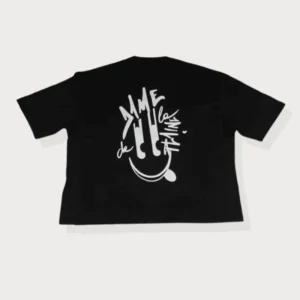 retro BLACK SMILEY TEE - Dame de la plaine - Edropit
