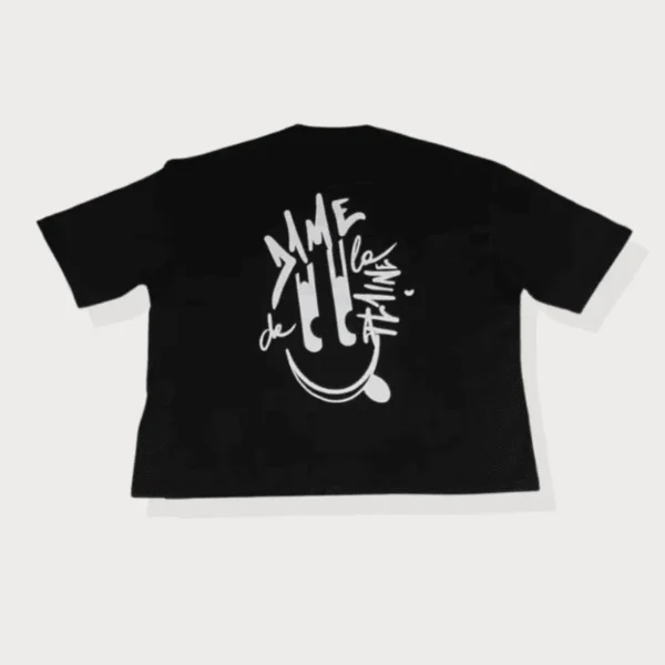 retro BLACK SMILEY TEE - Dame de la plaine - Edropit