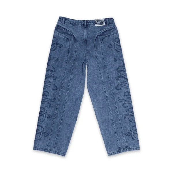 retro washed blue elysee denim pants - Mon Elysee - Edropit
