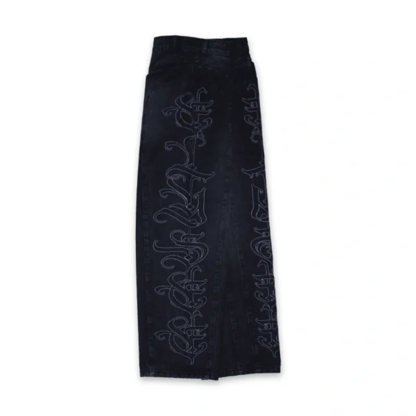 washed black elysee denim pants - Mon Elysee - Edropit