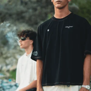 front Analogy Black Tee "What if it works" - Analogy Studios - Edropit