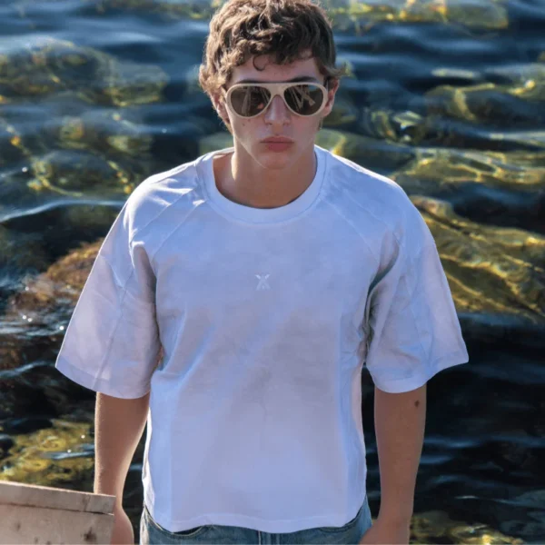 front Analogy Vintage White Tee "Pharos" - Analogy Studios - Edropit