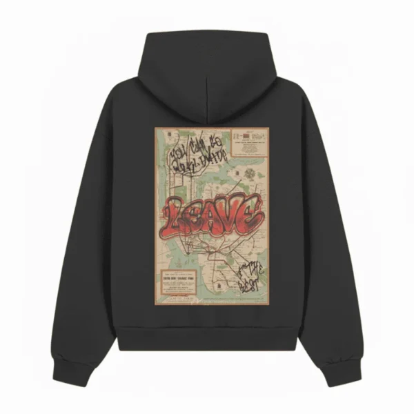retro Grey New York Subway City Map Hoodie - Leave Worldwide - Edropit